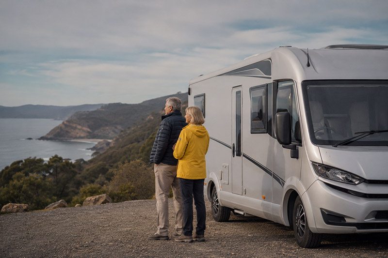 Quiet coastal getaway in an RV