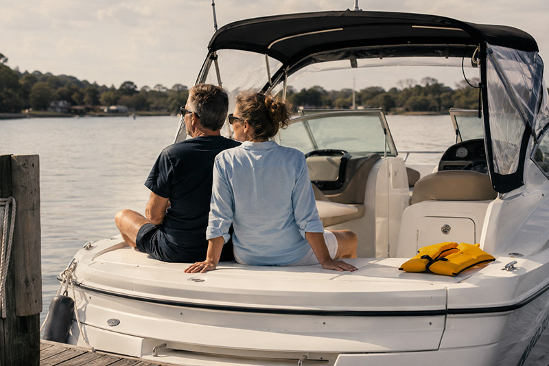 Relaxing lakeside boat ride