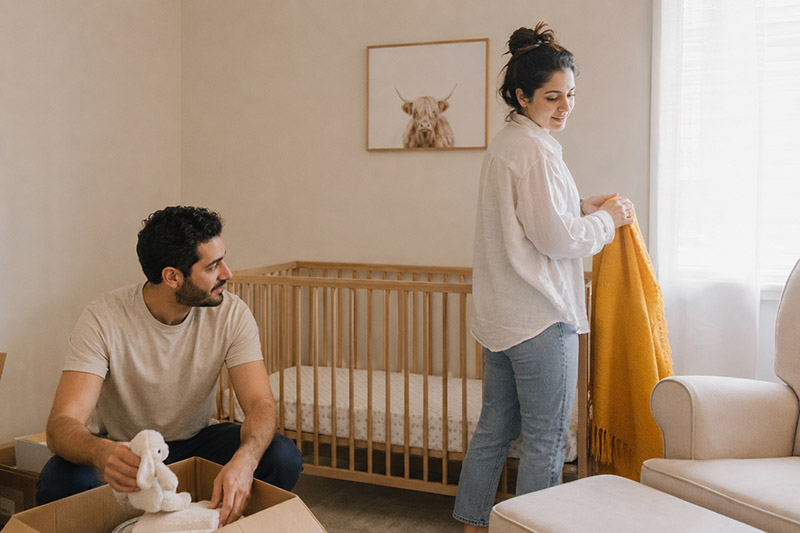 Setting up the nursery together