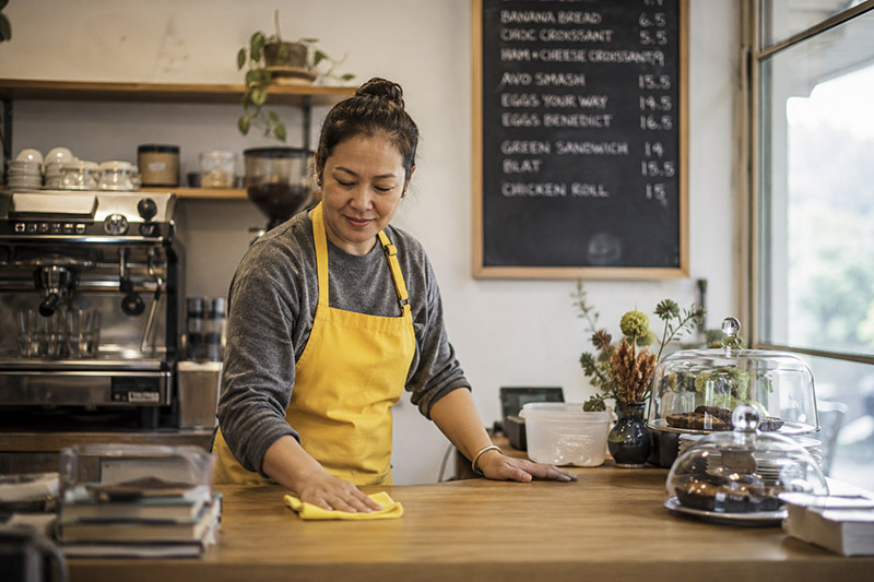 Warm cafe moments with a barista